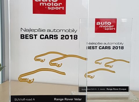 Range Rover Velar a Range Rover Evoque získali ocenenie v motoristickej ankete – BEST CARS 2018